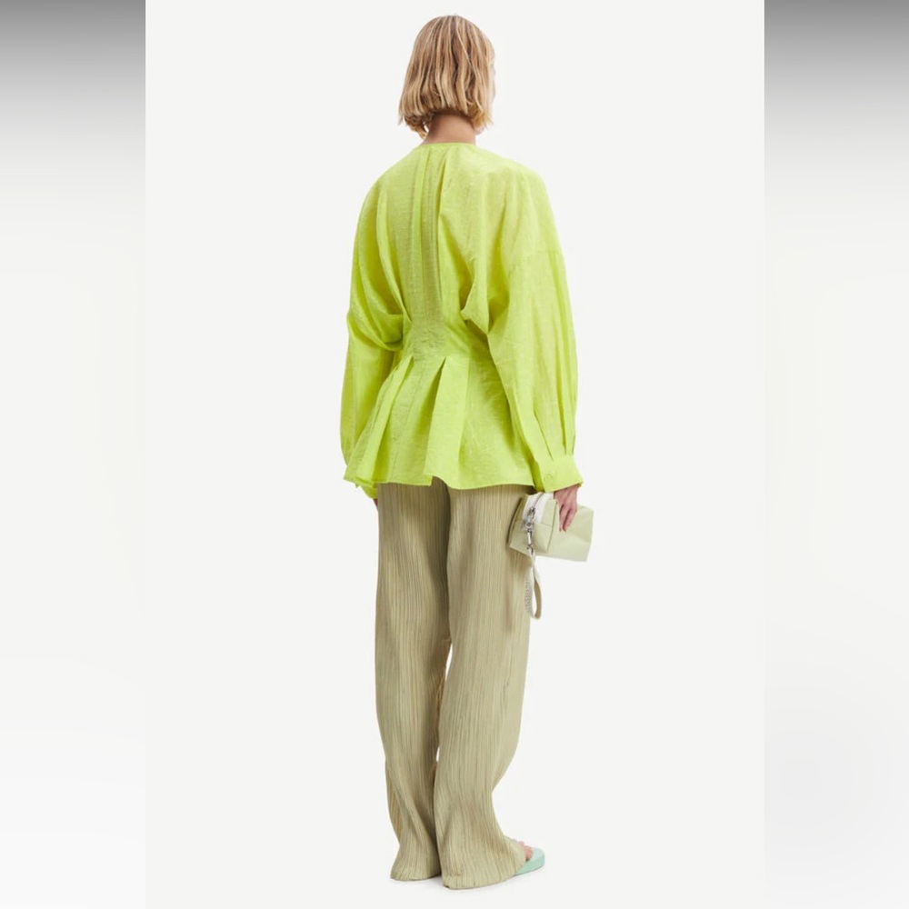 SAMSOE Neon Green Button-Up Top - Picture 4 of 4